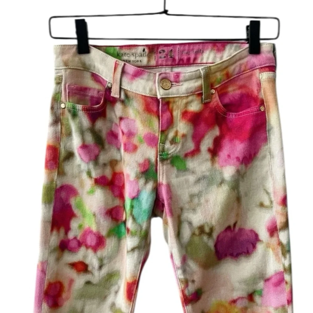 Kate Spade Perry Street Watercolor Play Hooky Cropped Jeans 24